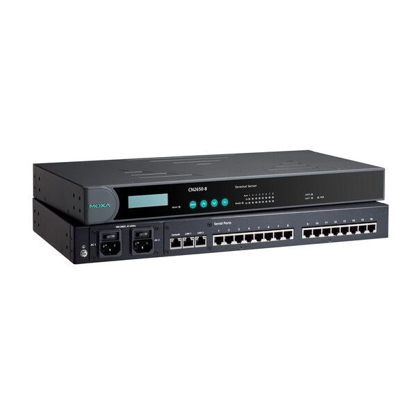 8Prt TerminalSrvr, Dual 10/100M Eth, Rs-232/422/485, Rj-45, Cn2650-8-2Ac-T